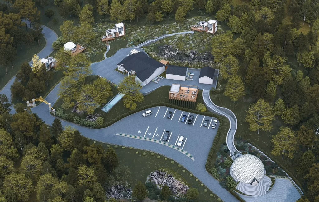 Concept visualization of The ARC campus and extended retreat setting